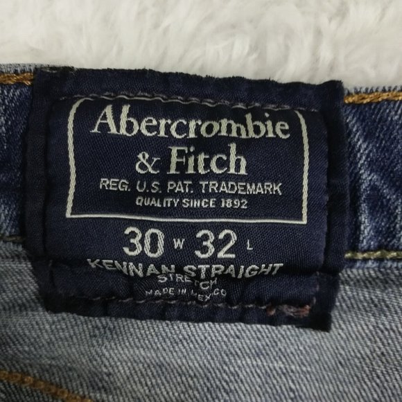 Abercrombie &‎ Fitch Mens Jeans Kennan Straight Blue Denim Medium Wash 30x32 - Picture 12 of 13